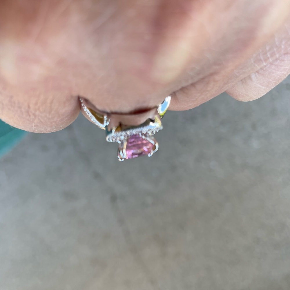 Premier Designs Pink Gemstone Silver Ring size 7 - Picture 6 of 6